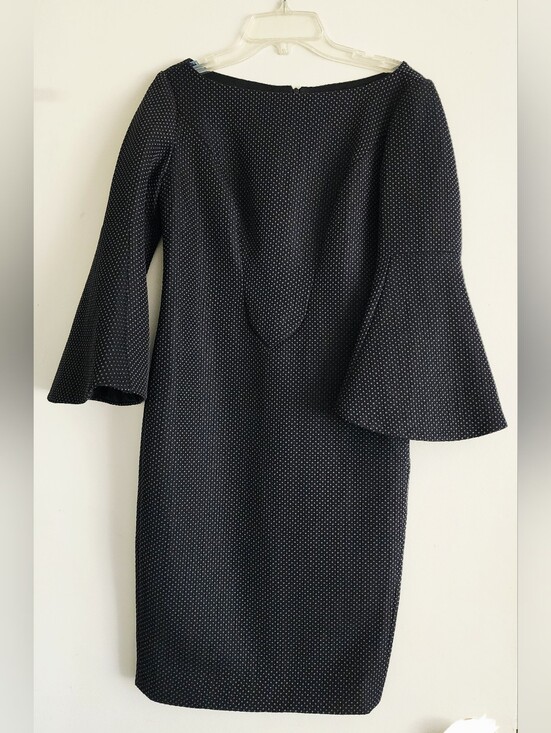 Minh Fashion Dresses & Skirts - MINH FASHION | Black & Lavender Polka Dot Bell Sleeve Sheath Dress | Size 4